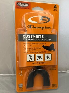 Unisex Adult Champion Custmbite Strapped Mouthguard ages 12+
